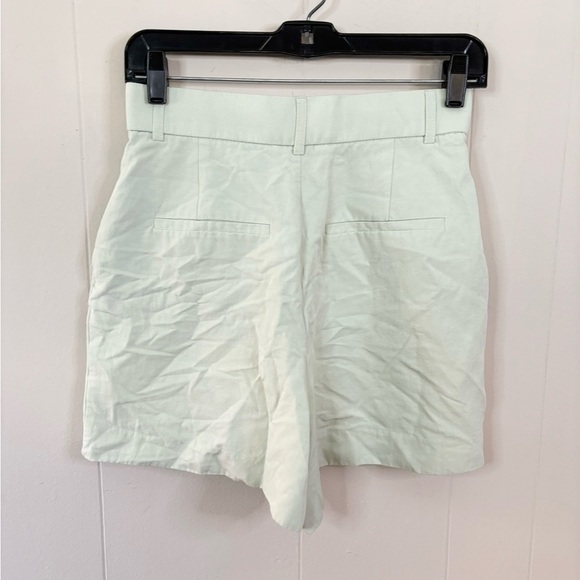 Zara mint green linen blend high rise trouser shorts size SM blogger favorite - Picture 3 of 4